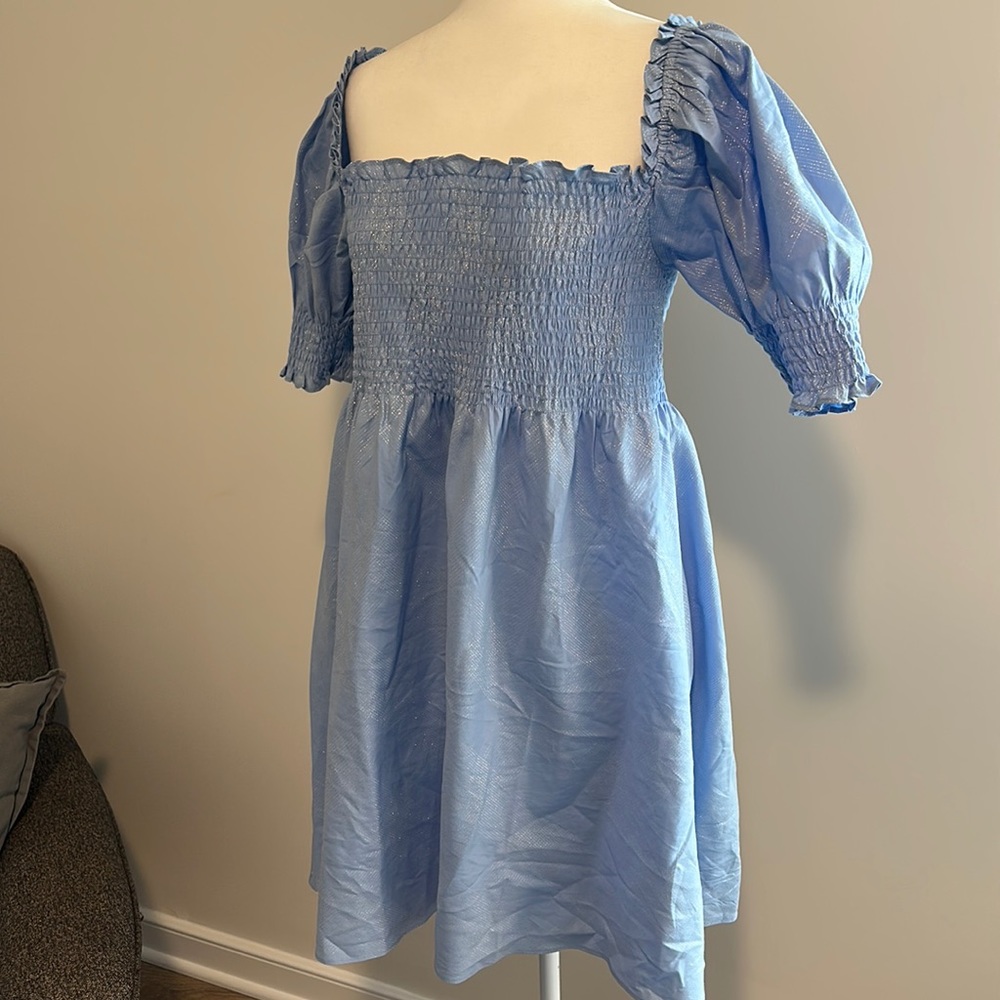 Hill House Blue Glitter Check Athena Nap Dress